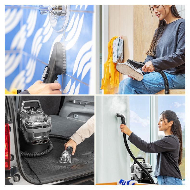 Bissell SpotClean HydroSteam mit aufgesetztem Tough-Stain-Aufsatz für hartnäckige Flecken