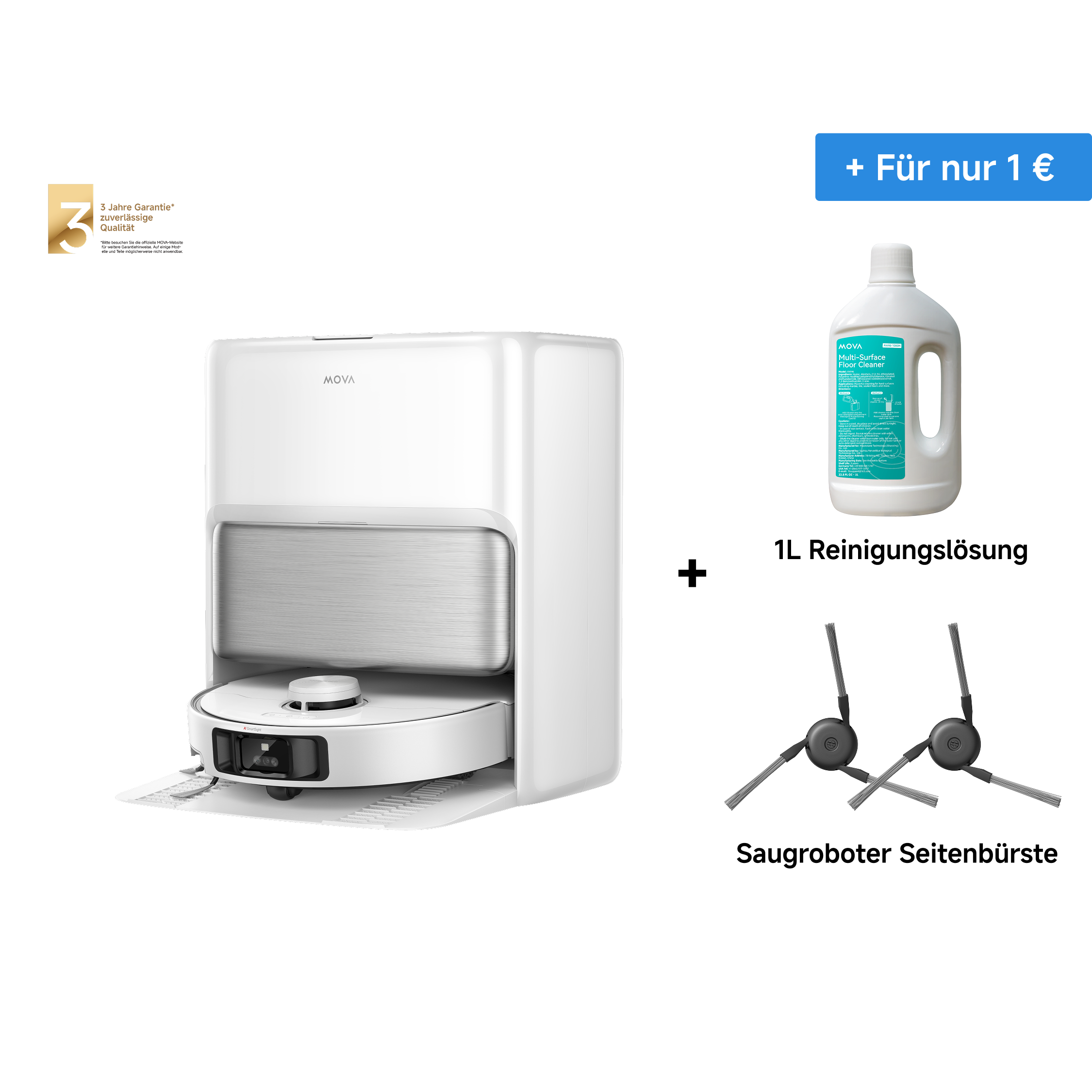 MOVA P70 Pro Ultra – robot et station de base dans le coloris noir
