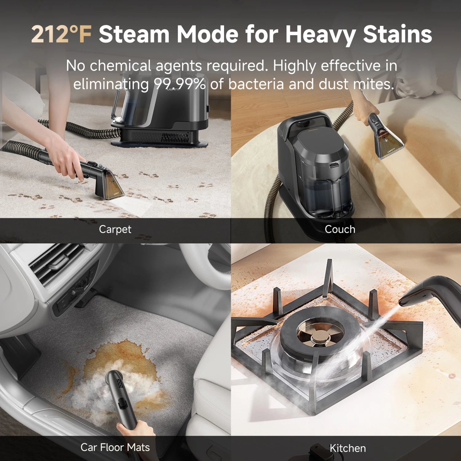 Düsen und Bürstenaufsätze des uwant Y100 Steam im Detail